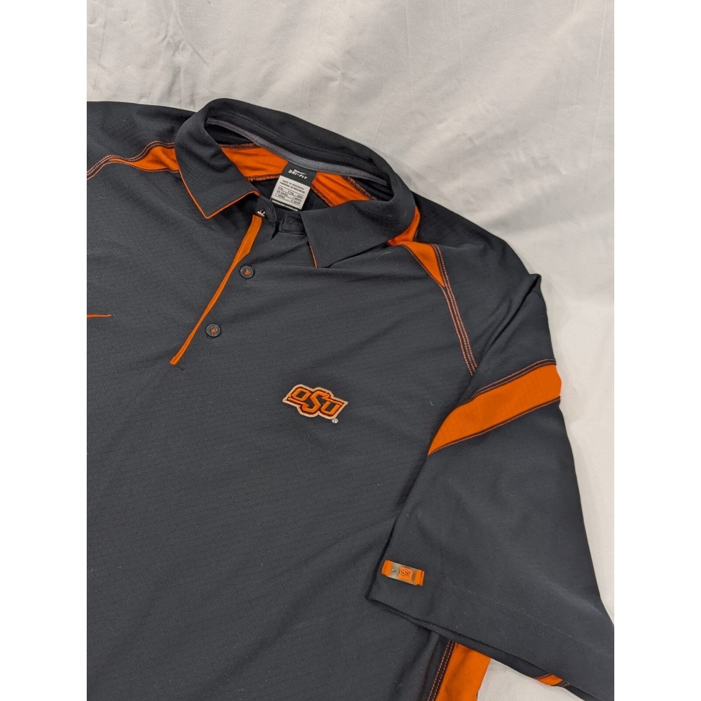 NCAA Oklahoma State Cowboys OSU NIKE Dri-Fit 2XL XXL Polyester Polo Golf Shirt